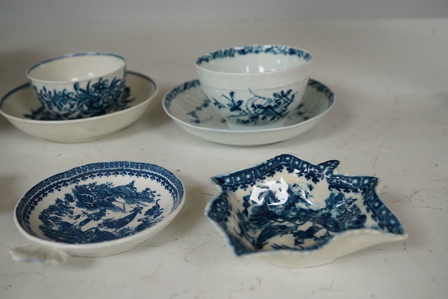 Ten 18th/19th century Worcester and Worcester style items, largest 25cm